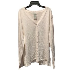 White Stag Button Front Cardigan Sweater in White XL NWT